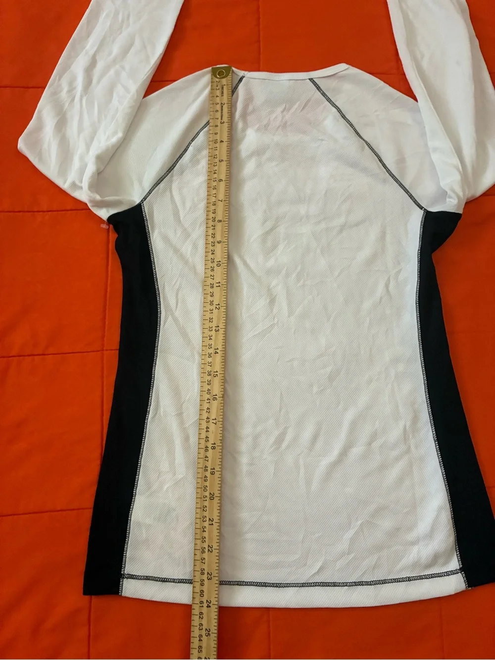 Alo Shirt Womens Medium Alo CoolFit White & Black Long Sleeve Performance